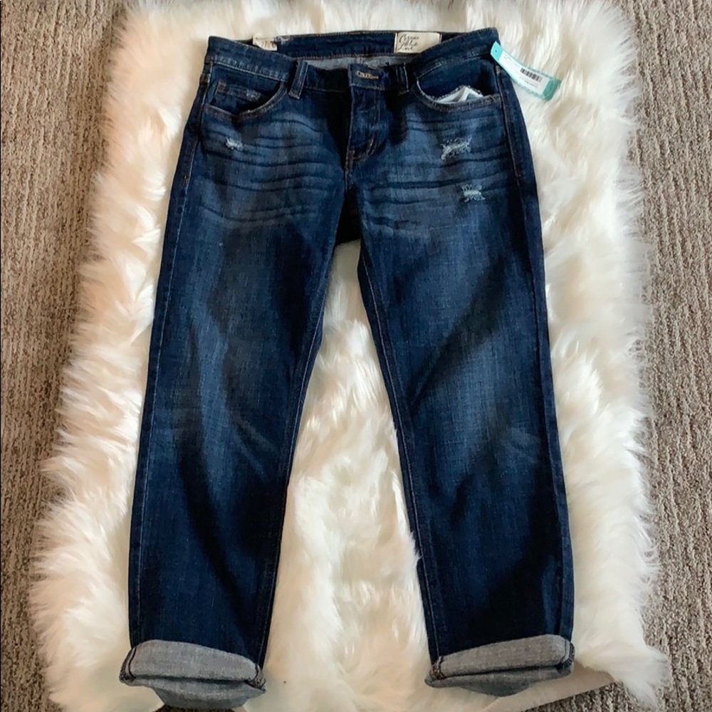 NWT Indigo Cosmic Blue Love Distressed Jeans